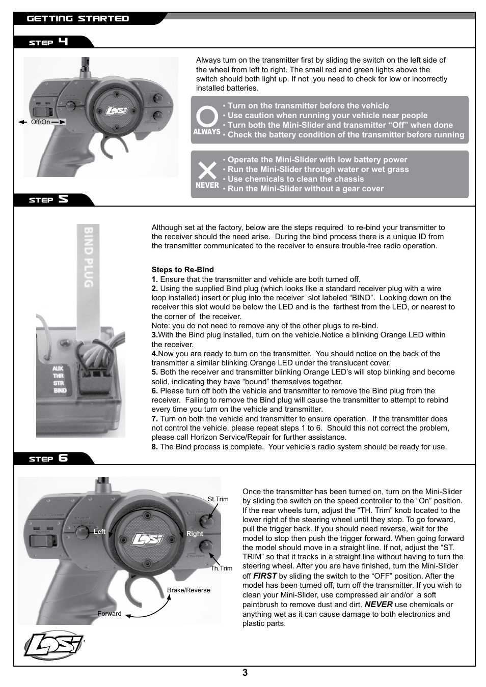 Losi LOSB0206BD Quick Start User Manual | Page 3 / 4