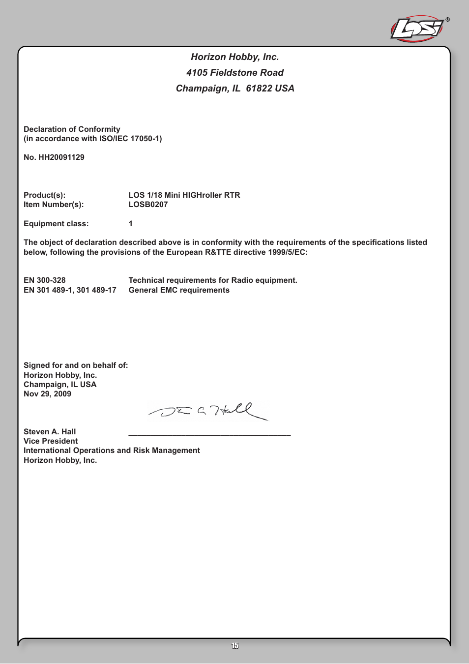 Losi LOSB0207 User Manual | Page 15 / 20