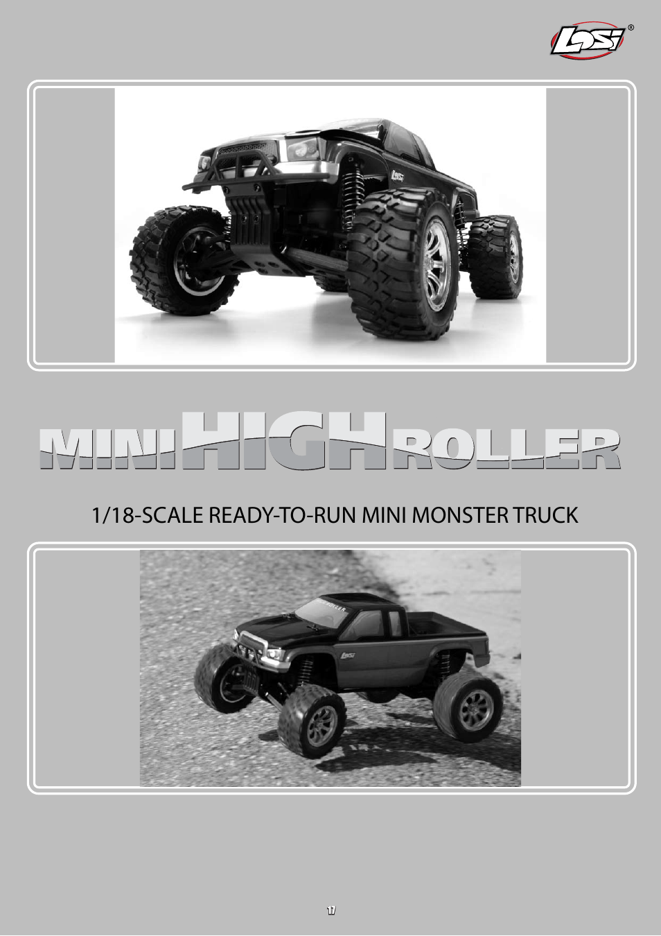 1/18-scale ready-to-run mini monster truck | Losi LOSB0207 User Manual | Page 17 / 20