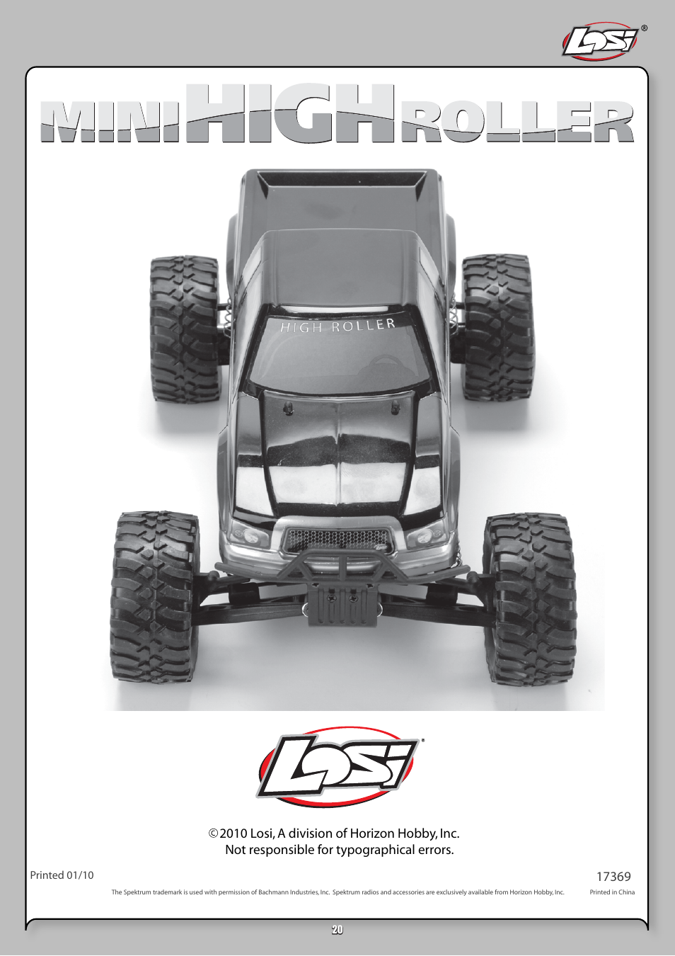 1/18-scale ready-to-run mini monster truck | Losi LOSB0207 User Manual | Page 20 / 20