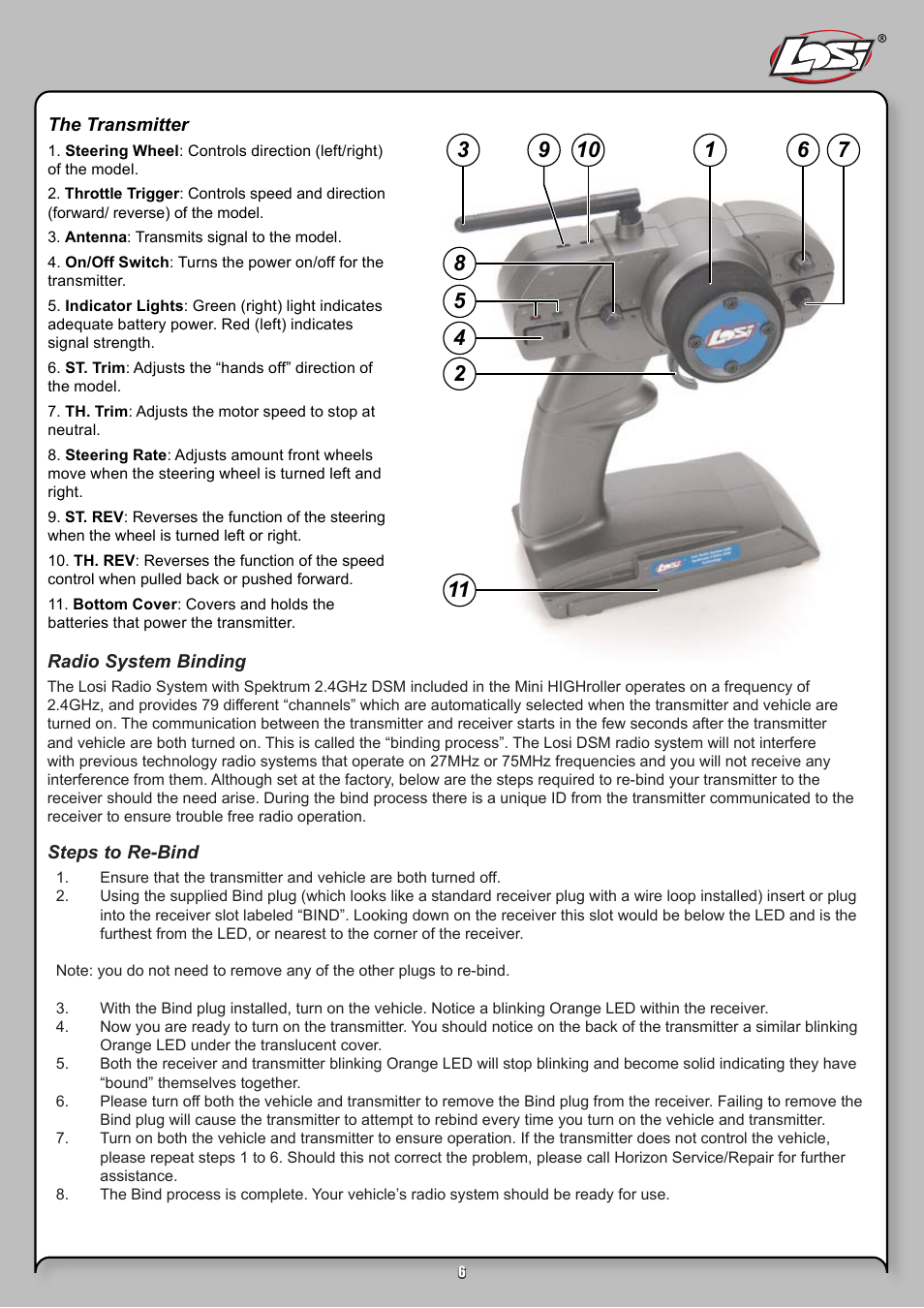 Losi LOSB0207 User Manual | Page 6 / 20