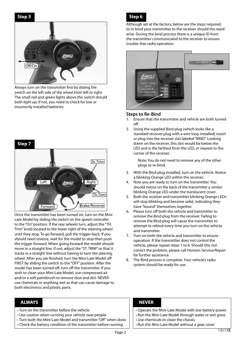 Losi LOSB0221 Getting Started User Manual | Page 2 / 2