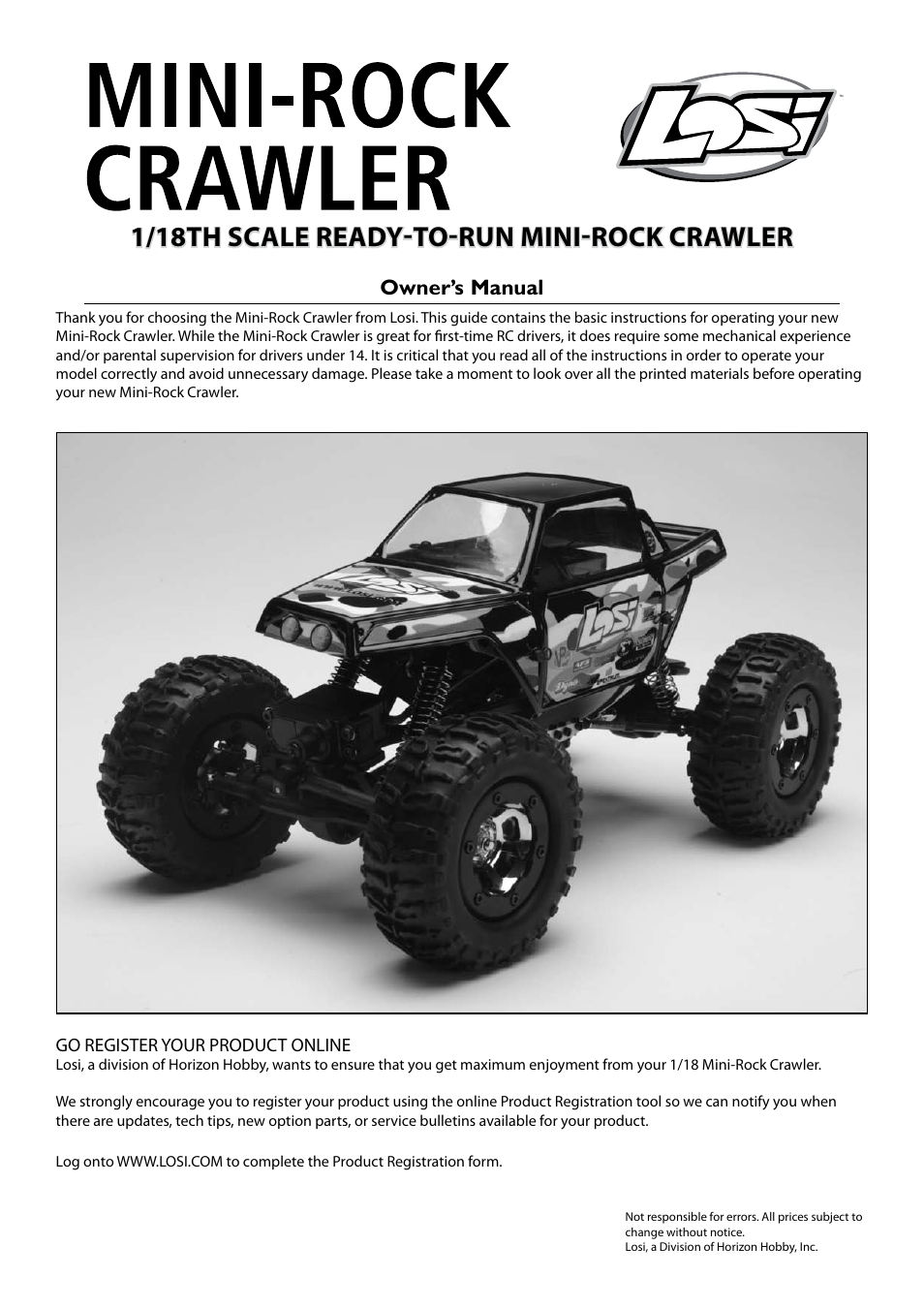 Losi LOSB0222BD Manual User Manual | 16 pages