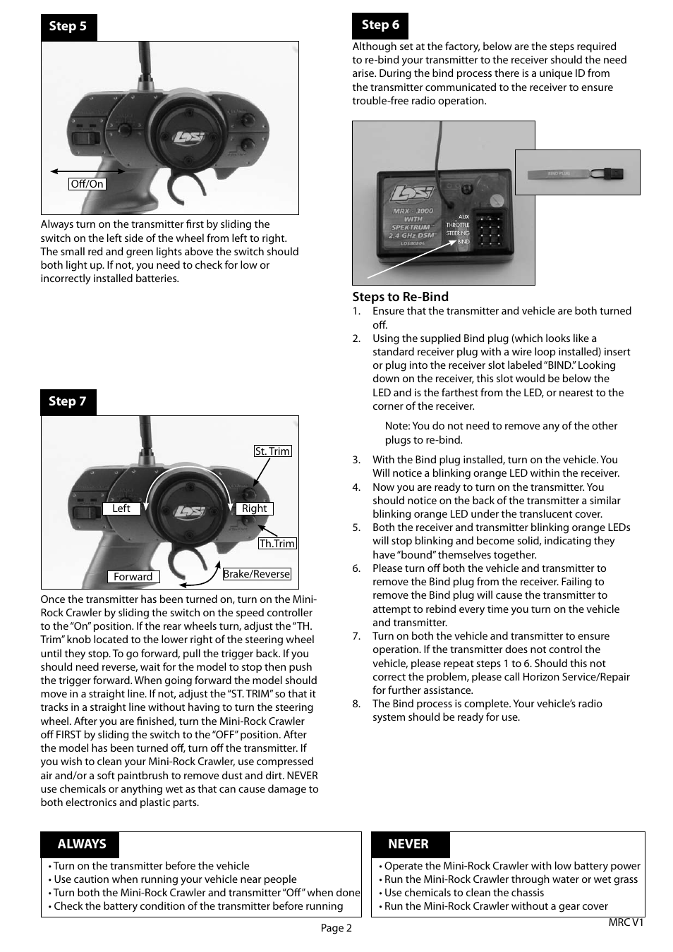 Losi LOSB0222BD Getting Started User Manual | Page 2 / 2