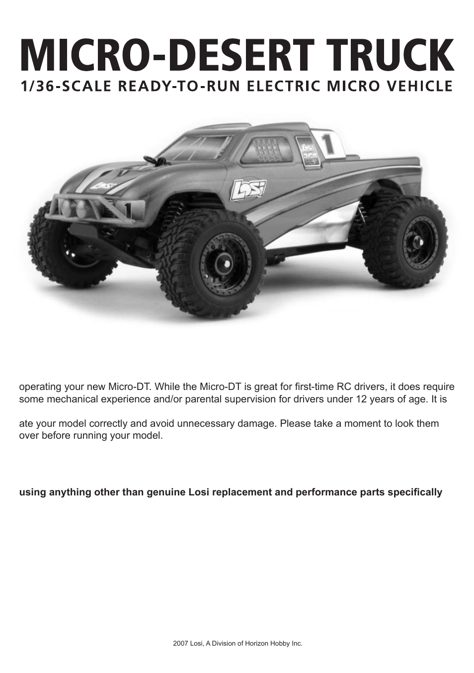 Losi LOSB0233T3 User Manual | 8 pages