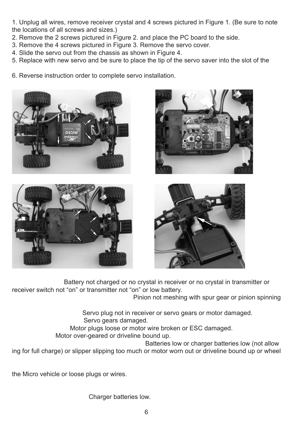 Troubleshooting guide | Losi LOSB0233T3 User Manual | Page 6 / 8