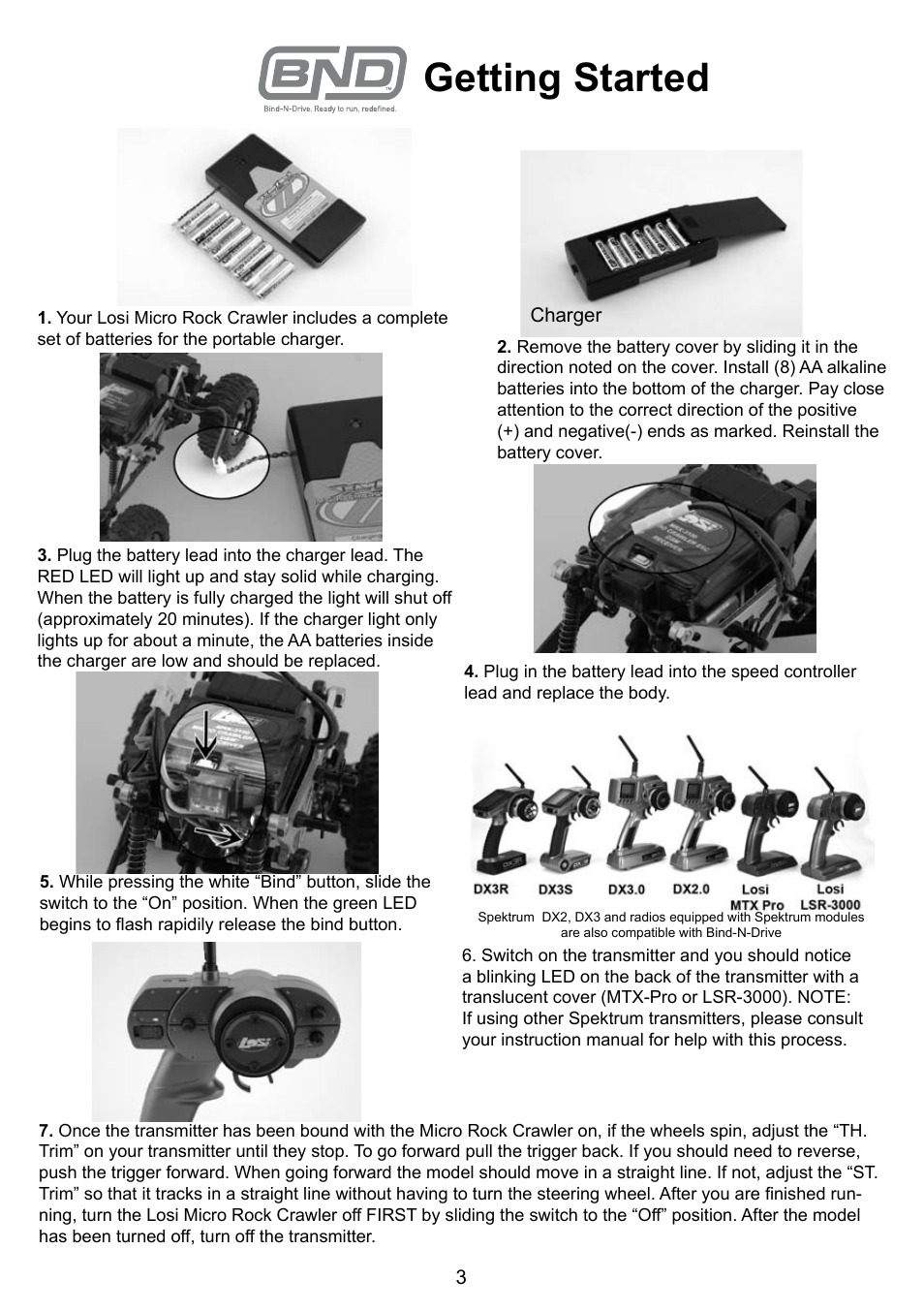 Getting started | Losi LOSB0236BD User Manual | Page 3 / 12