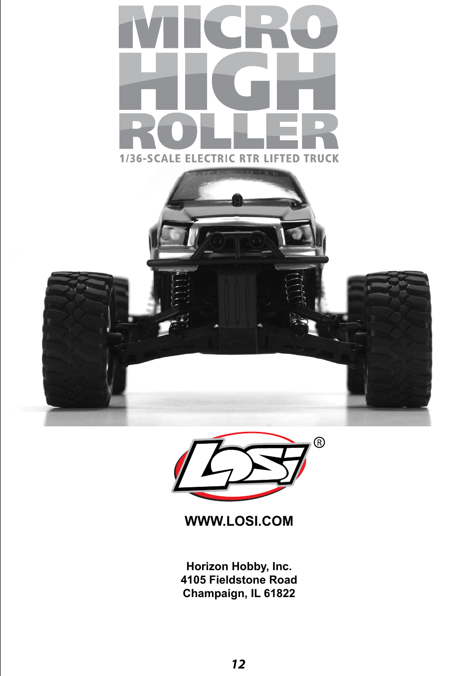 Operations guide, Troubleshooting guide, Service/repair | 65 4 3 getting started, 21/36-scale electric ready-to-run lifted truck, Declaration of conformity | Losi LOSB0237 User Manual | Page 12 / 12