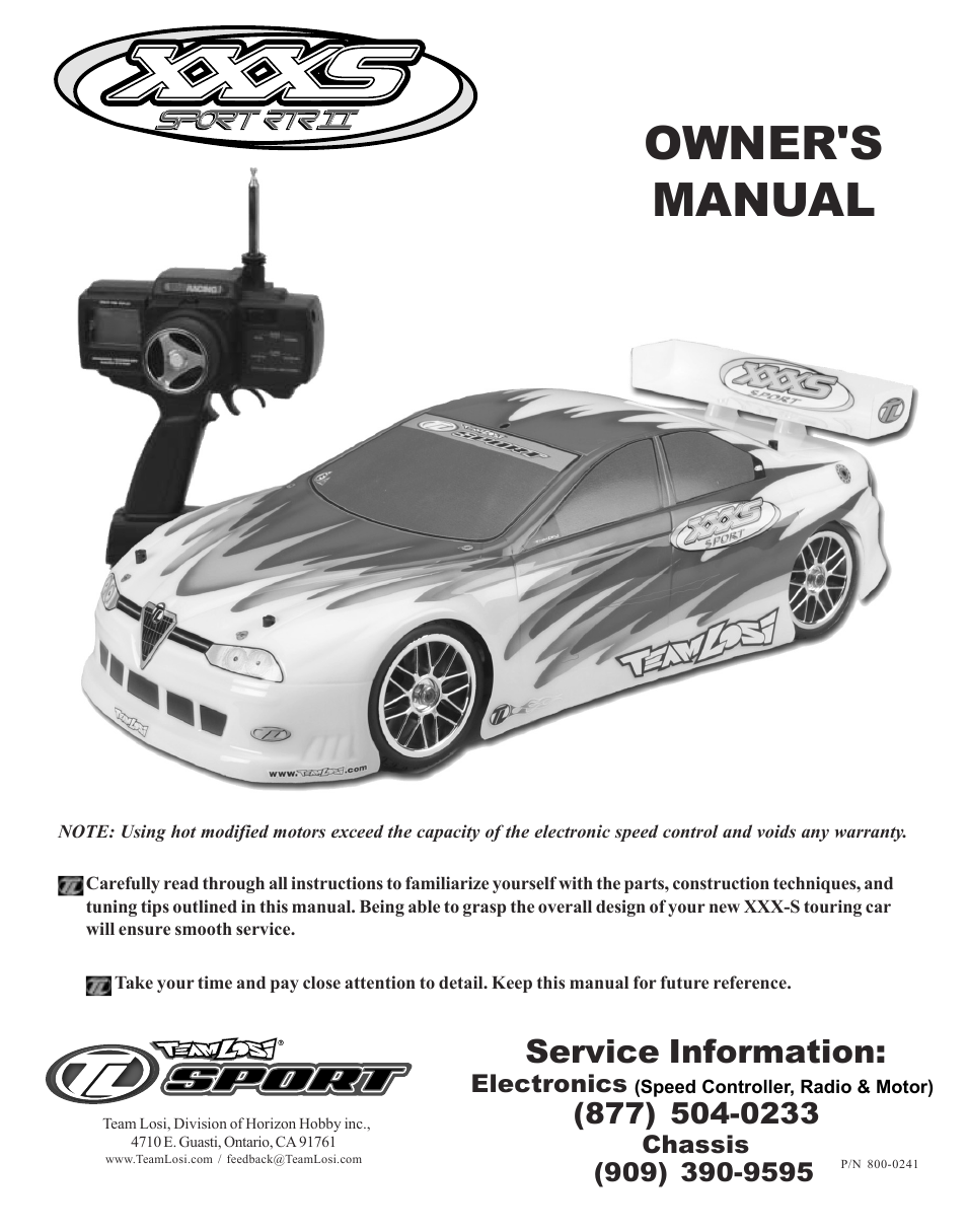 Losi LOSB0289 Drift R Manual User Manual | 40 pages