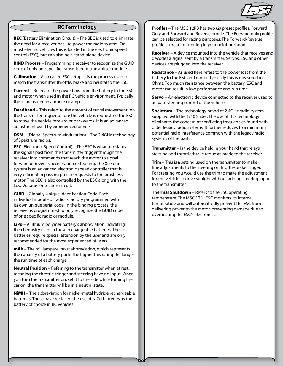 Losi LOSB0290 User Manual | Page 22 / 32