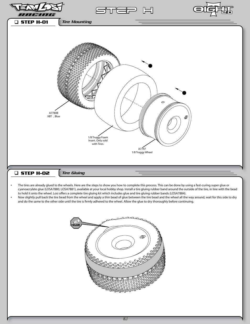 Step h, Step h-01 q, Step h-02 q | Losi LOSA0805 User Manual | Page 36 / 44