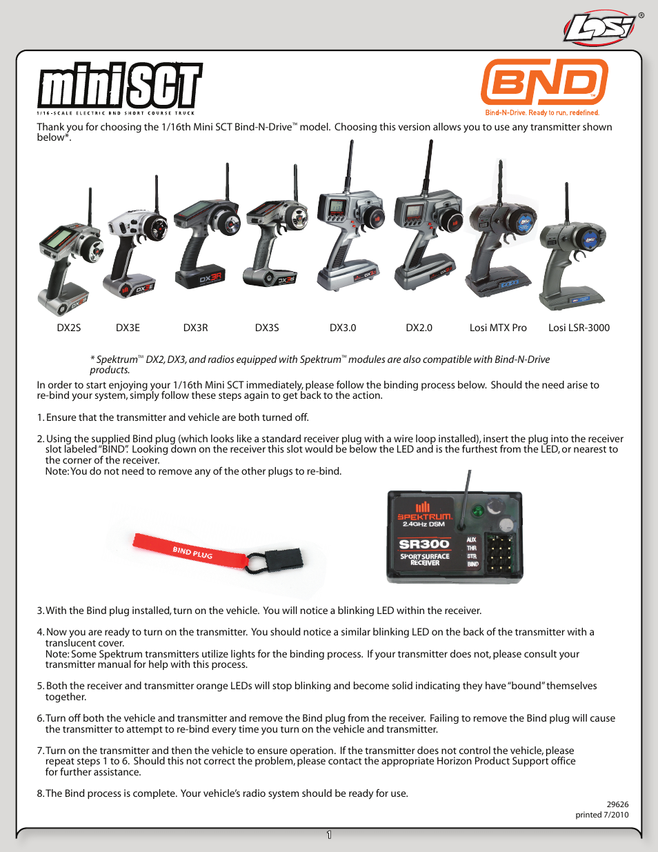 Losi LOSB0208BD User Manual | 1 page