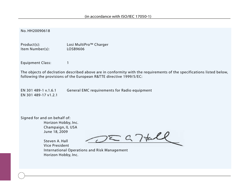 Declaration of conformity | Losi LOSB9606 User Manual | Page 36 / 37