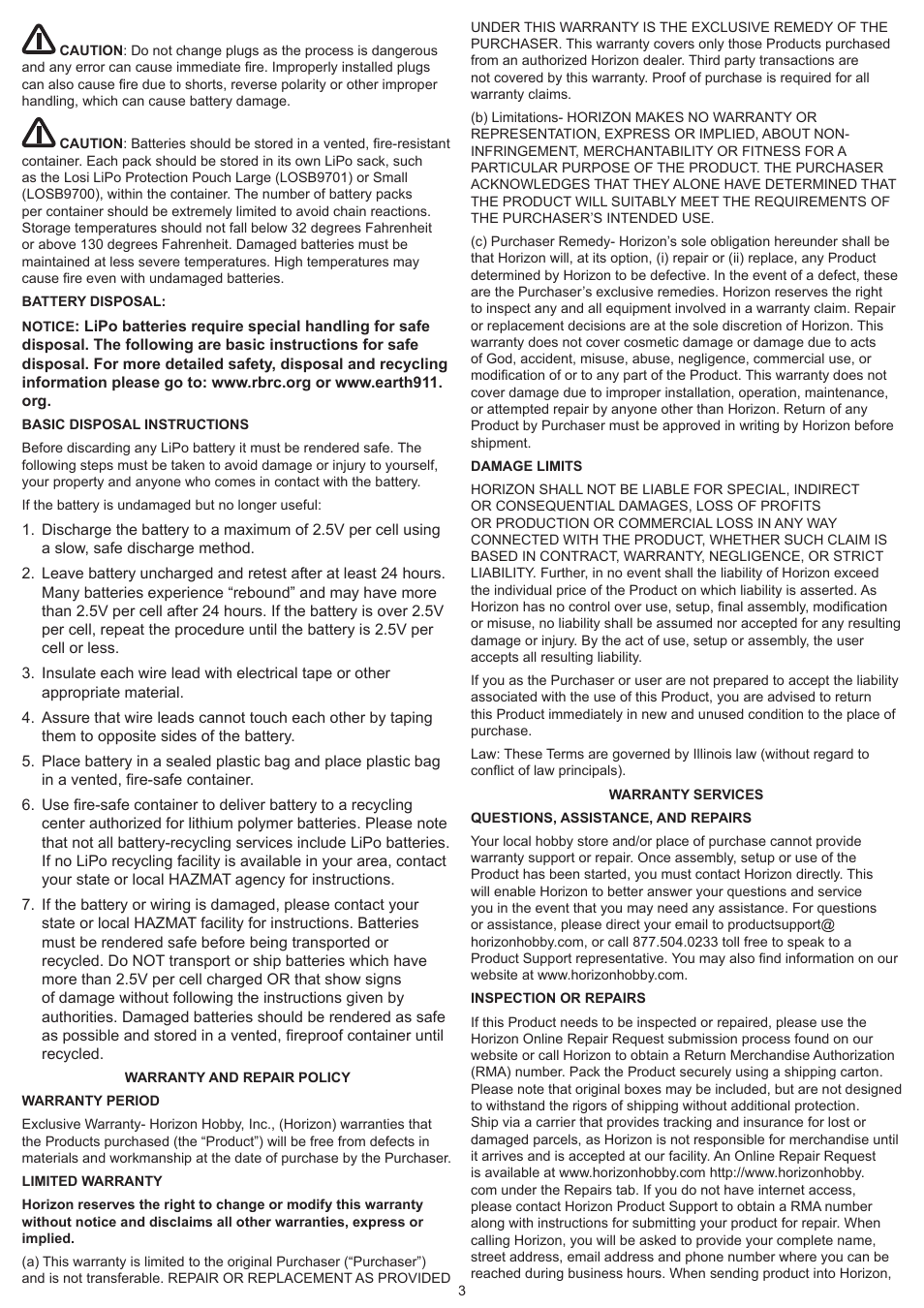 Losi LOSB9635 User Manual | Page 3 / 4