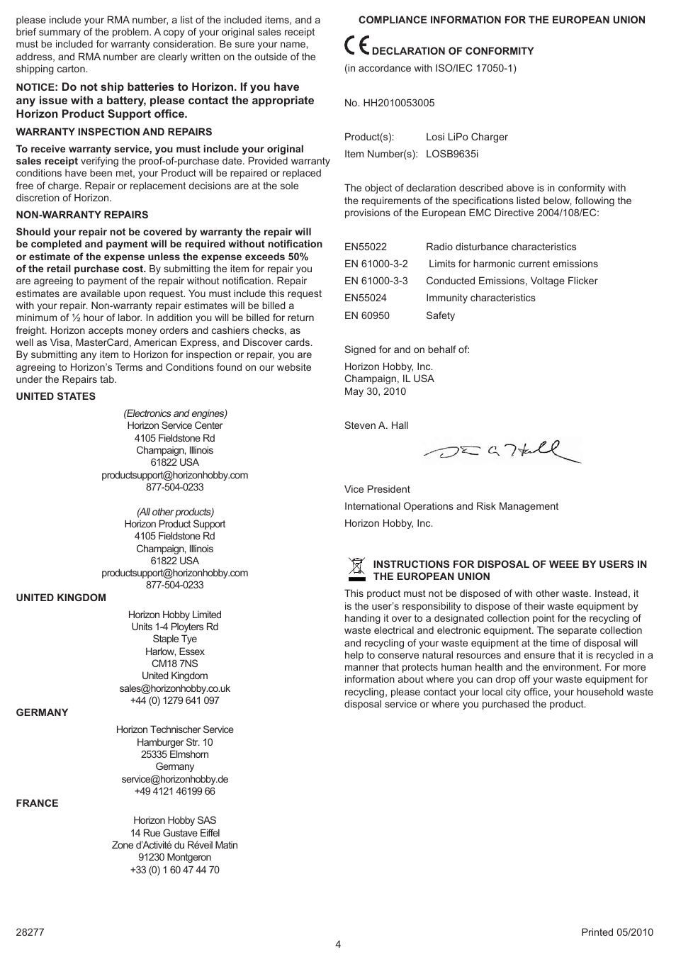 Losi LOSB9635 User Manual | Page 4 / 4