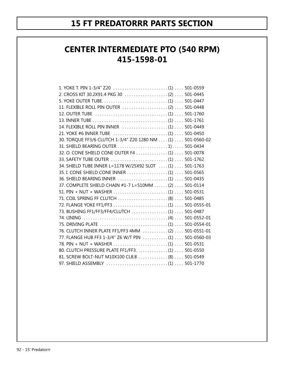 Modern AG 15' Predator - Omni User Manual | Page 92 / 99