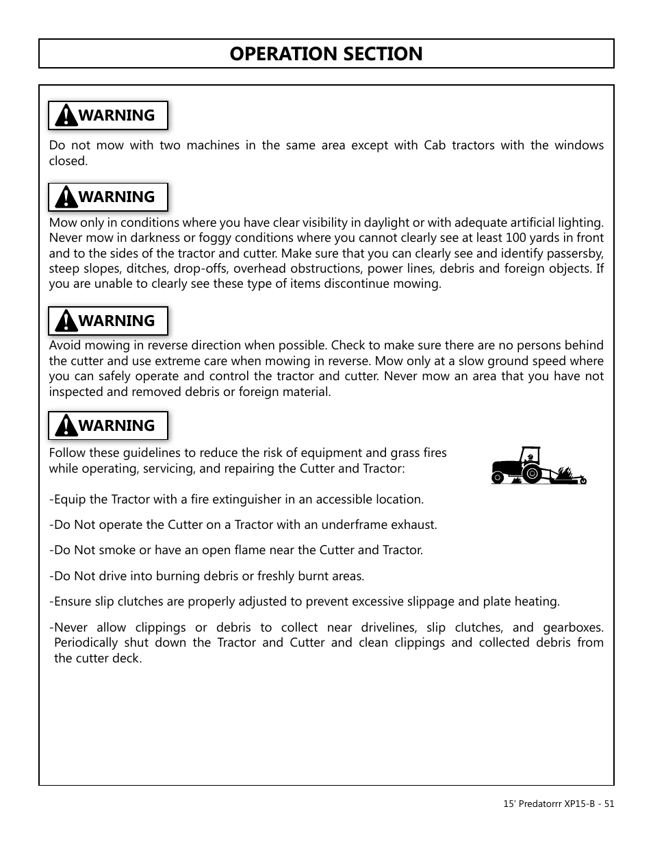 Operation, Opera tion | Modern AG 15' Predator - Bondioli User Manual | Page 51 / 111