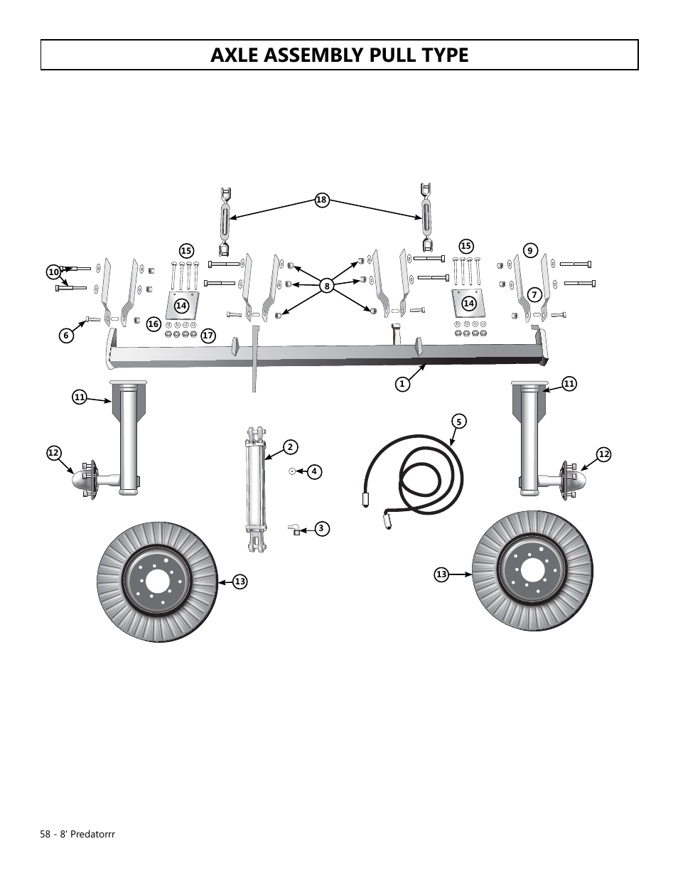 Axle assembly pull type | Modern AG 8' Predator User Manual | Page 58 / 74