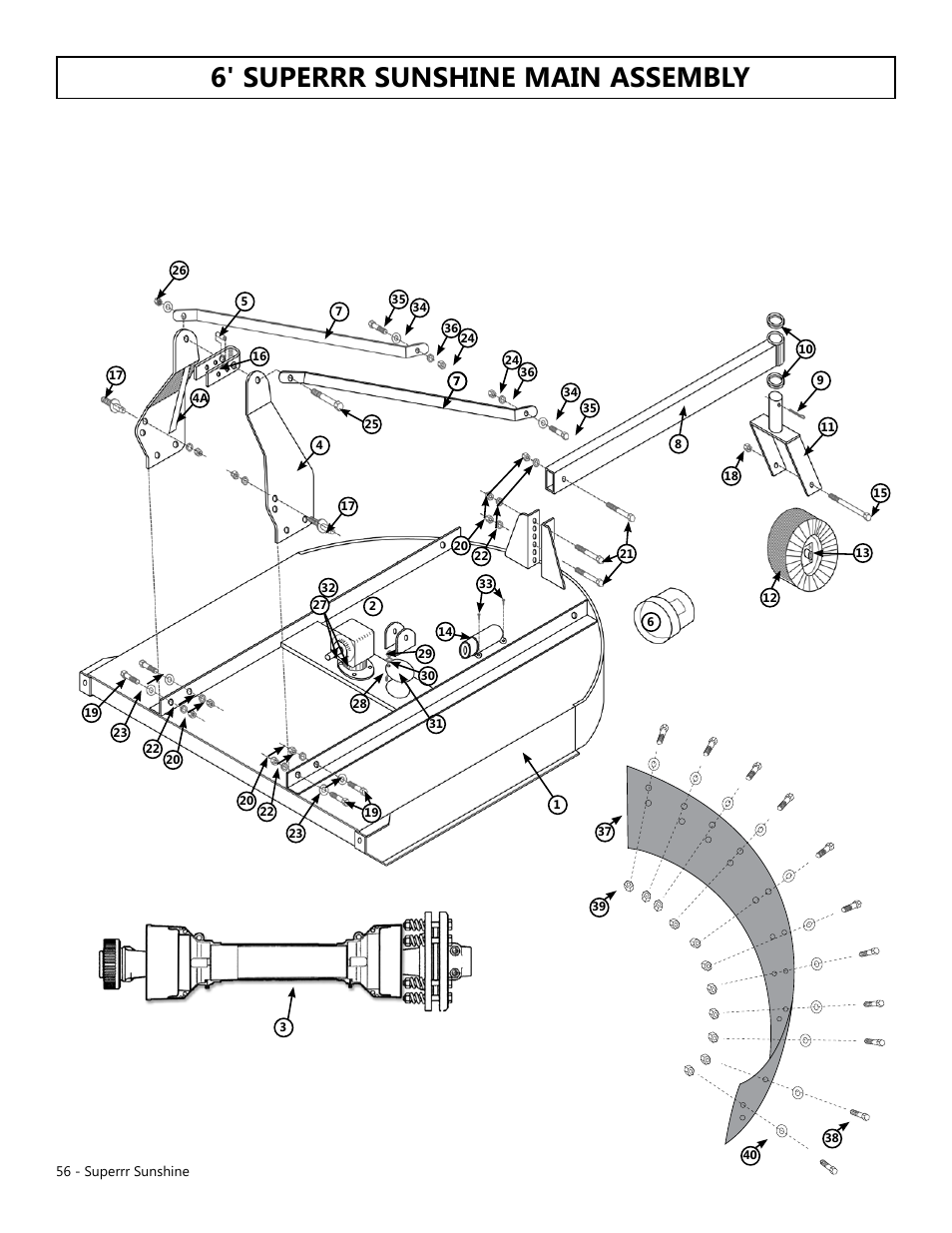 6' superrr sunshine main assembly | Modern AG Super Sunshine User Manual | Page 56 / 71