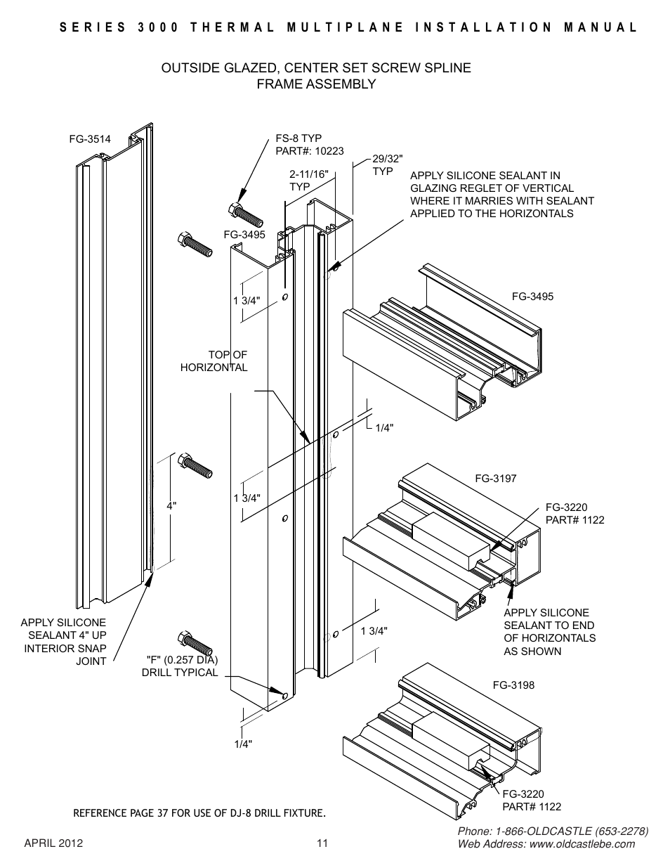 Centerset-osg-frm-assy | Oldcastle BuildingEnvelope 3000 Series Thermal MultiPlane User Manual | Page 11 / 55