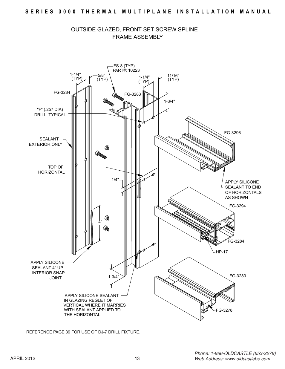 Frontset-osg-frm-assy | Oldcastle BuildingEnvelope 3000 Series Thermal MultiPlane User Manual | Page 13 / 55