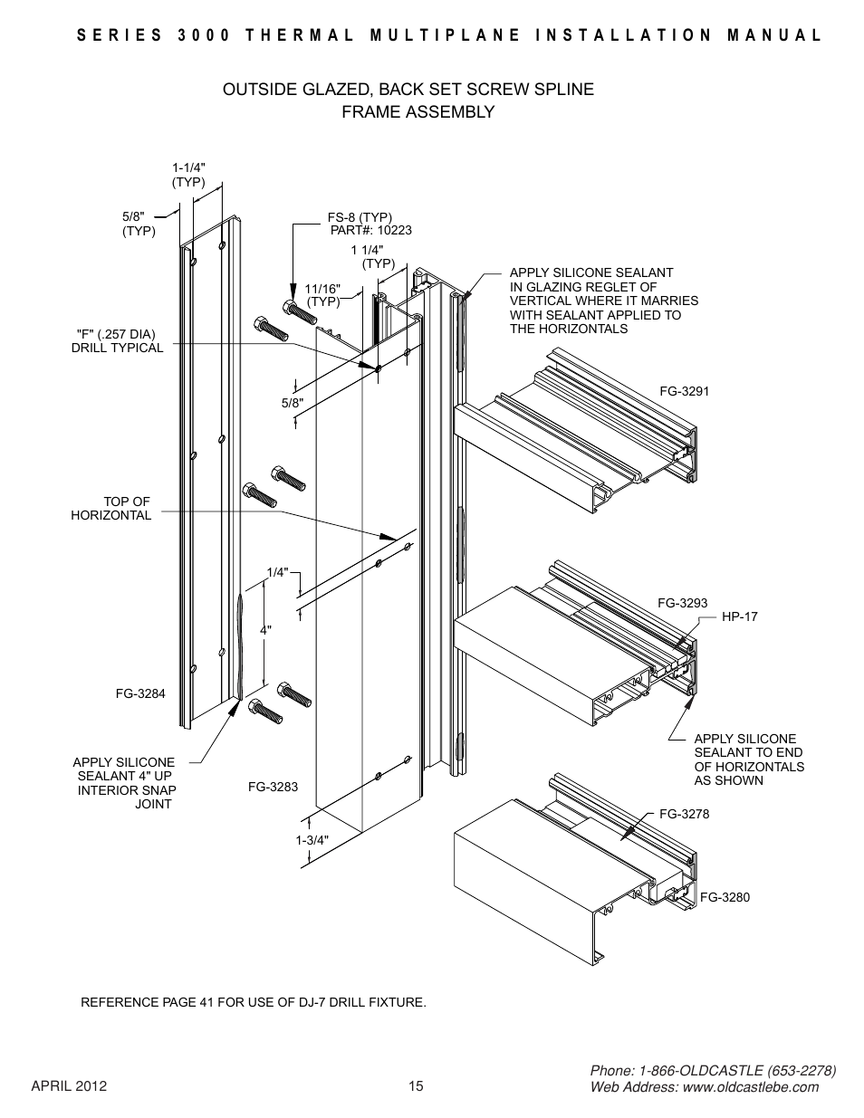 Backset-osg-frm-assy | Oldcastle BuildingEnvelope 3000 Series Thermal MultiPlane User Manual | Page 15 / 55