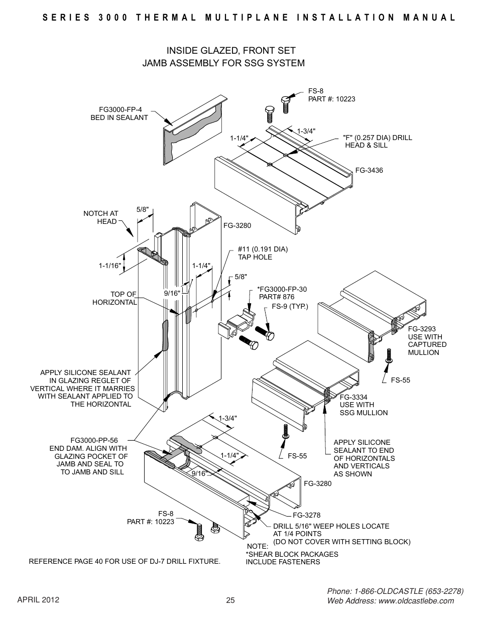 Frontset-isg-jamb-assy-ssg | Oldcastle BuildingEnvelope 3000 Series Thermal MultiPlane User Manual | Page 25 / 55