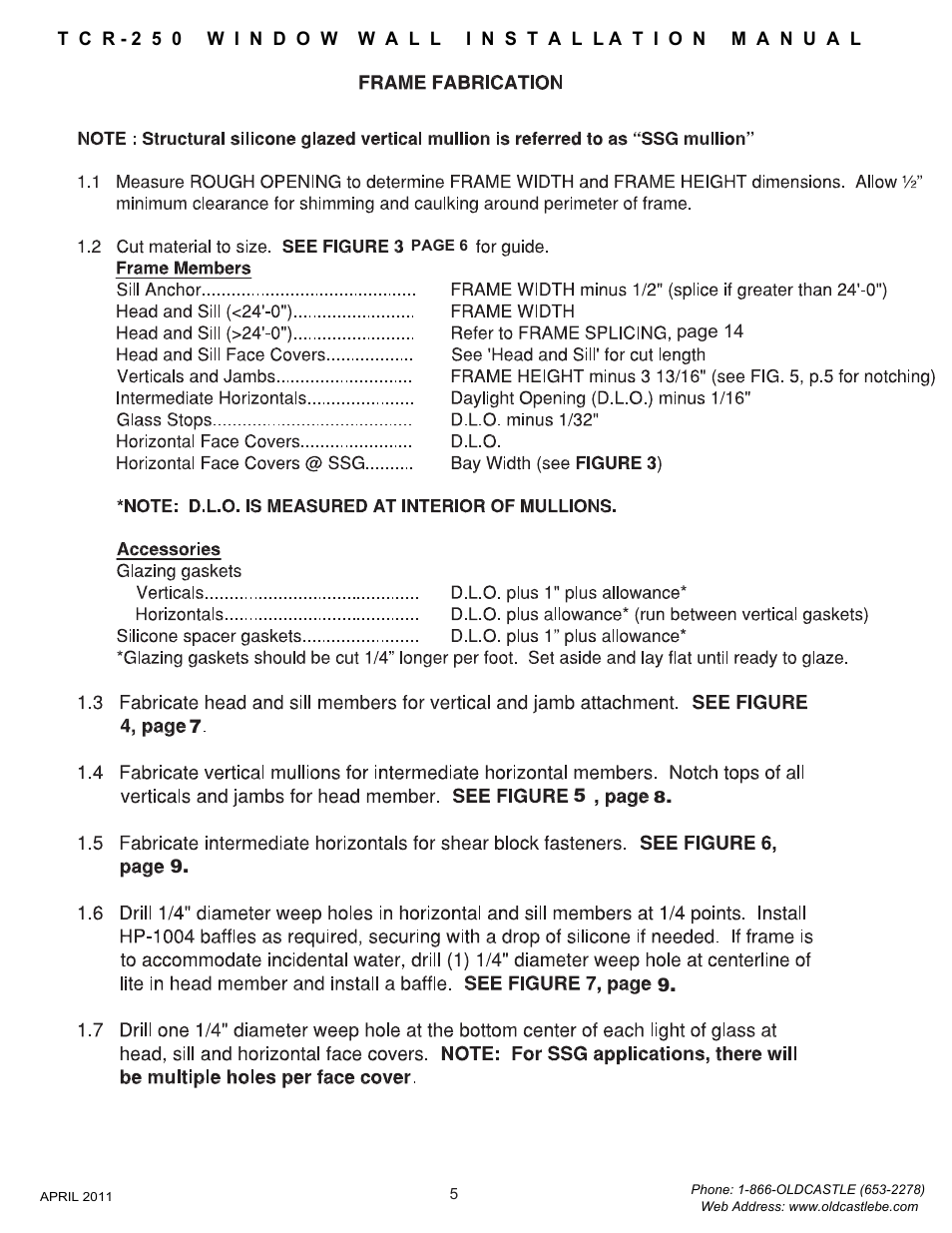 05 frame fabrication | Oldcastle BuildingEnvelope TCR-250 User Manual | Page 7 / 27