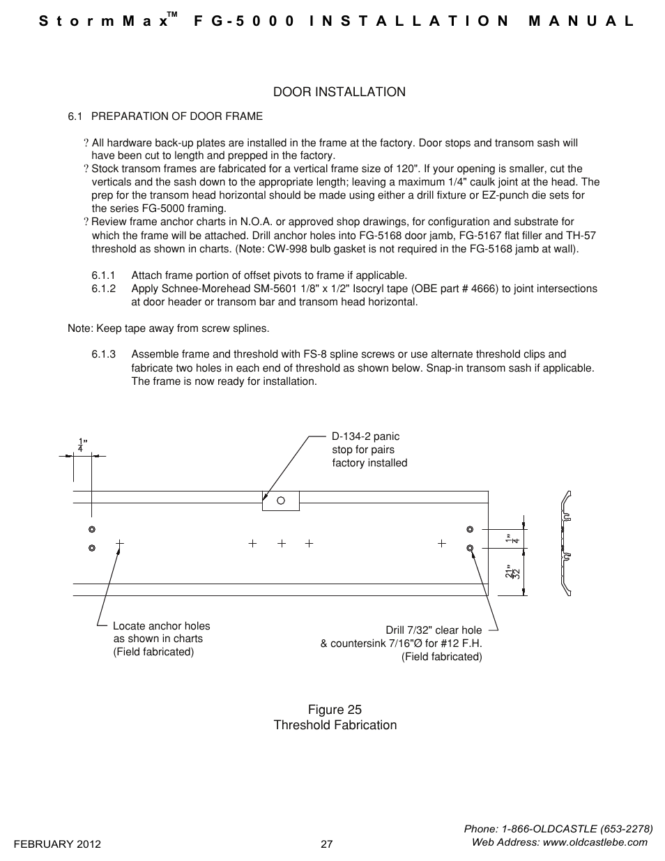 Doorframe-preparation | Oldcastle BuildingEnvelope FG-5000 StormMax User Manual | Page 28 / 33