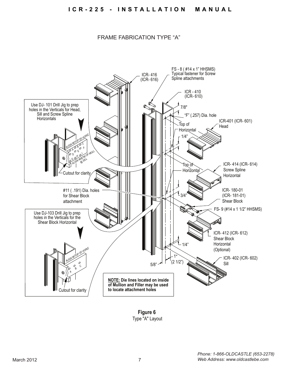 Frame-fabrication-typea, Frame fabrication type “a” figure 6 | Oldcastle BuildingEnvelope ICR-225 User Manual | Page 10 / 37