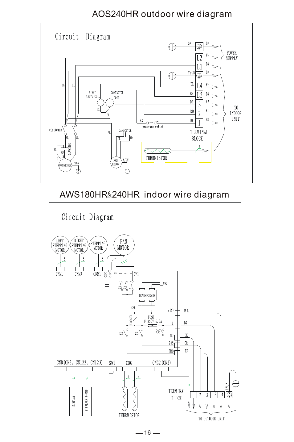 Aos240hr outdoor wire diagram | Pridiom Landmark Series Installation Manual User Manual | Page 17 / 18