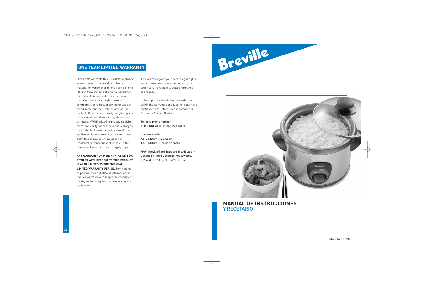 Gourmet rice duo, Manual de instrucciones | Breville RC16XL User Manual | Page 13 / 26