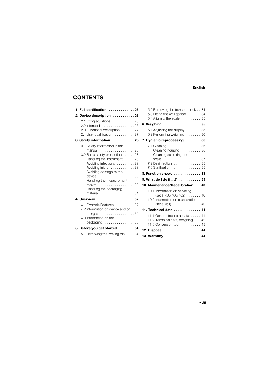 Seca 762 User Manual | Page 25 / 156