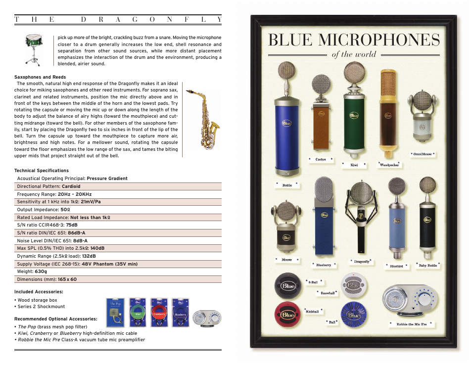 Blue microphones, Of the world | Blue Microphones Dragonfly Microphones User Manual | Page 4 / 4