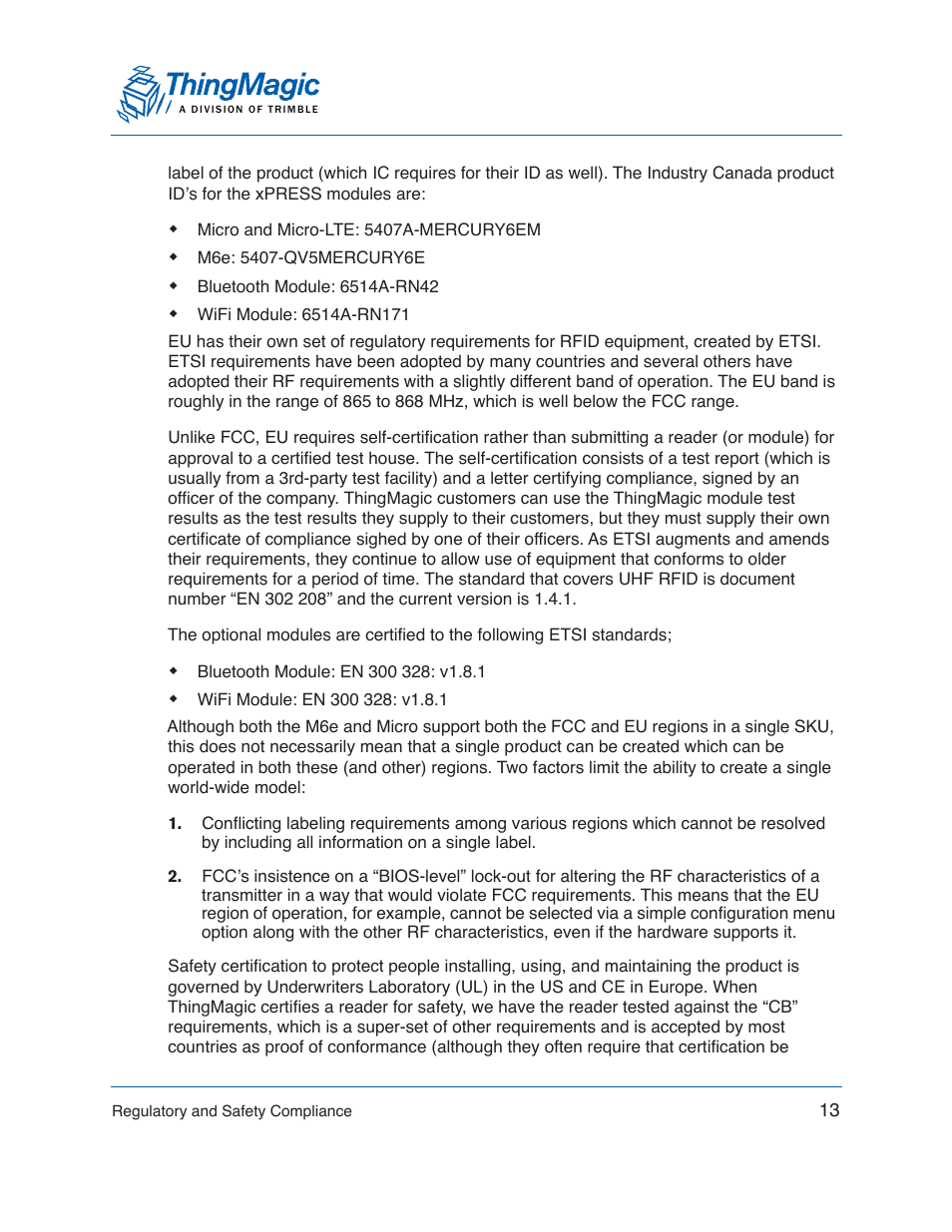 ThingMagic Mercury xPRESS Platform v1.7 User Manual | Page 13 / 144