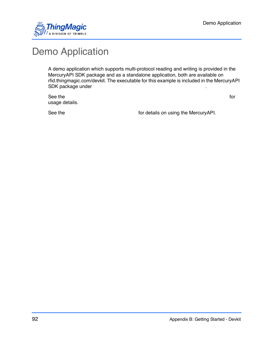 Demo application | ThingMagic M6e User Manual | Page 92 / 100