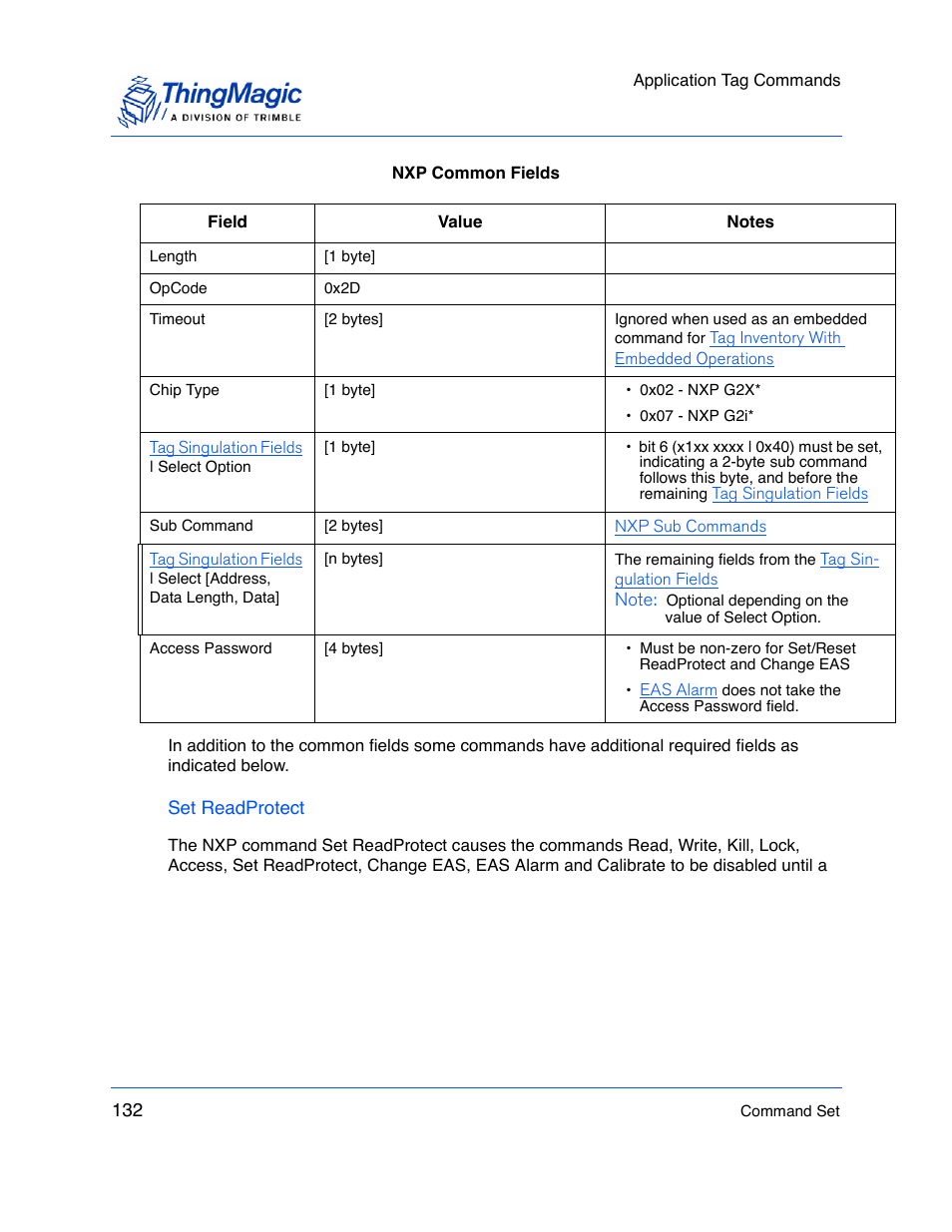 Set readprotect | ThingMagic M5e-Compact User Manual | Page 132 / 252