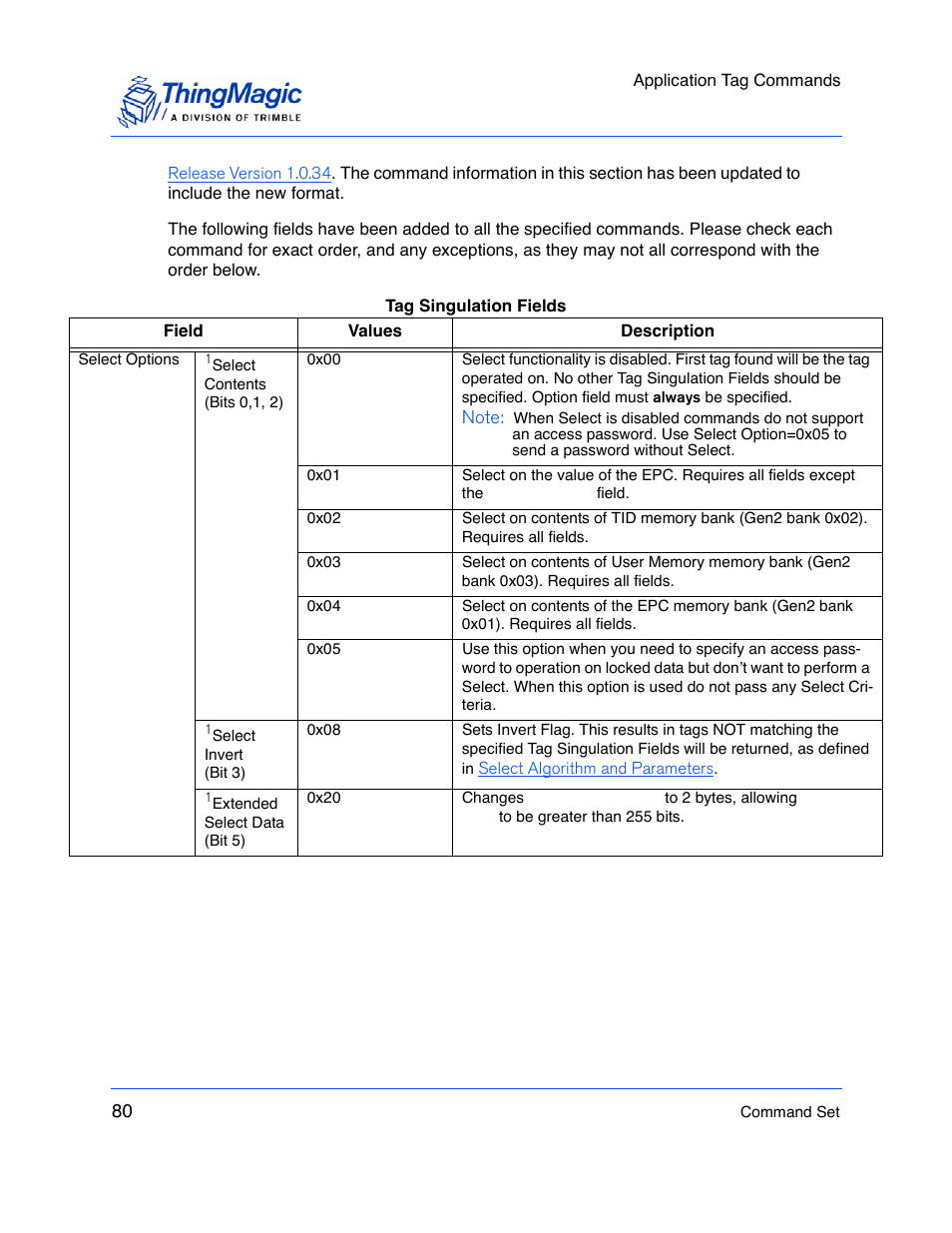Tag singulation fields, Singulation fields | ThingMagic M5e-Compact User Manual | Page 80 / 252
