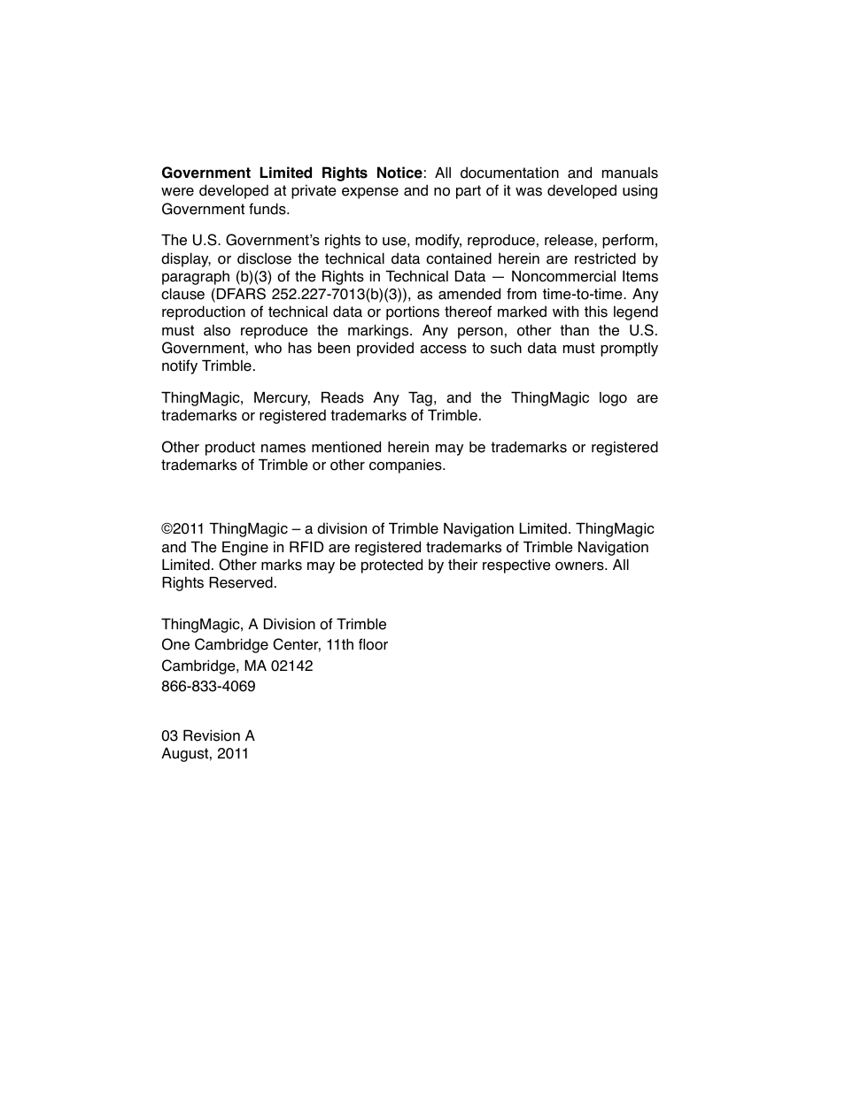 ThingMagic Vega User Manual | Page 2 / 20