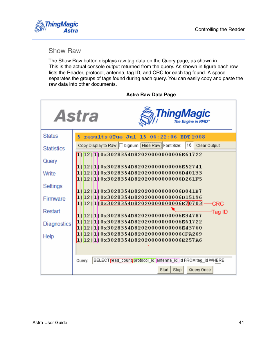 Show raw | ThingMagic Astra User Manual | Page 41 / 75