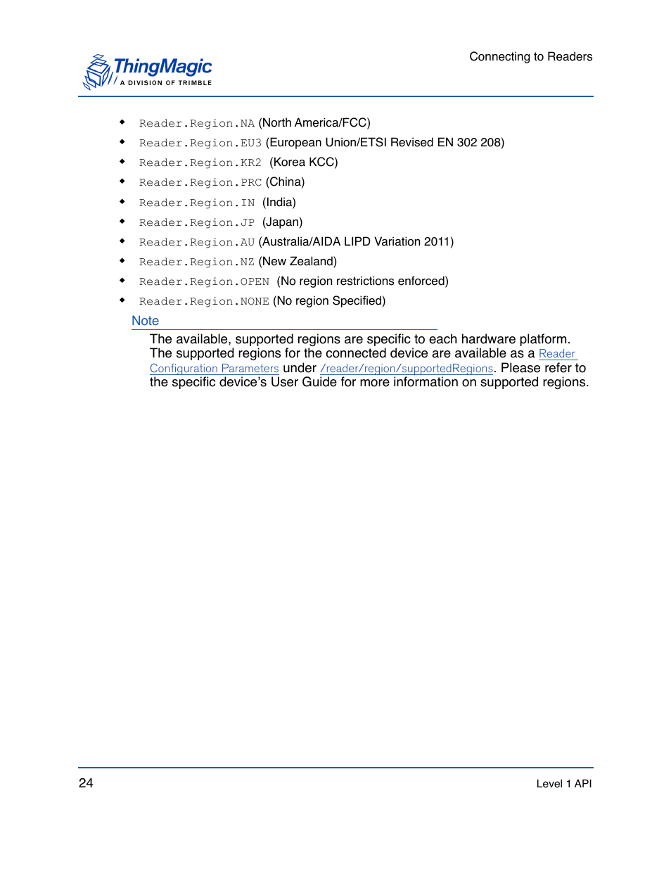 ThingMagic Mercury API v1.23.0 User Manual | Page 24 / 128