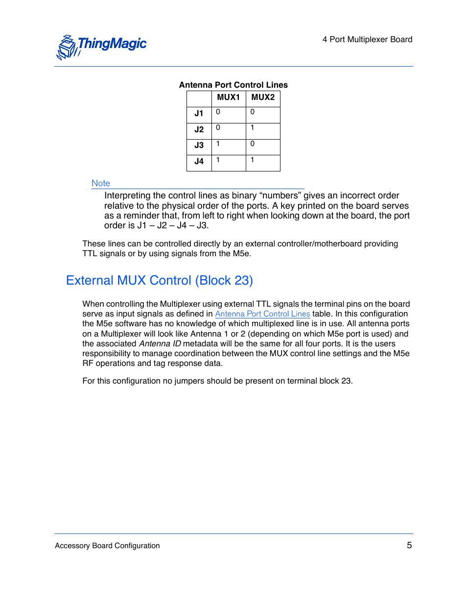 External mux control (block 23) | ThingMagic M5e User Manual | Page 6 / 21