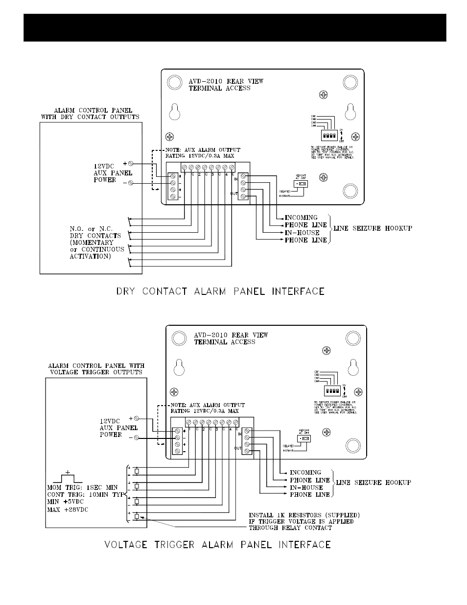 Avd-2010 installation hookups | United Security AVD-2010 User Manual | Page 5 / 17