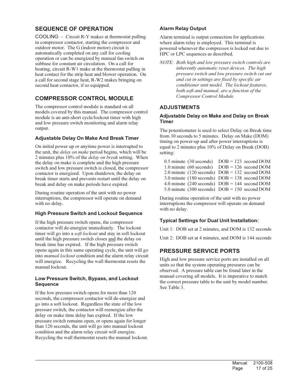 Bard Wall Mounted Package Air Conditioners W24L1 User Manual | Page 17 / 25