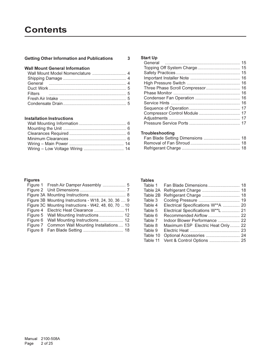 Bard WALL MOUNTED PACKAGE AIR CONDITIONERS W42L User Manual | Page 2 / 25