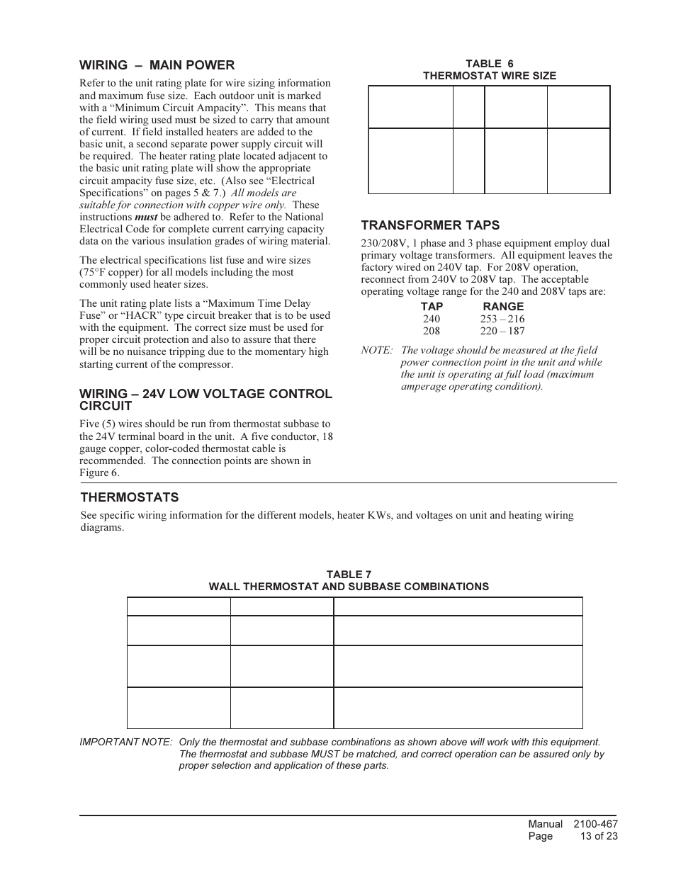 Bard Single Package Air Conditioners PA13421-A User Manual | Page 13 / 23