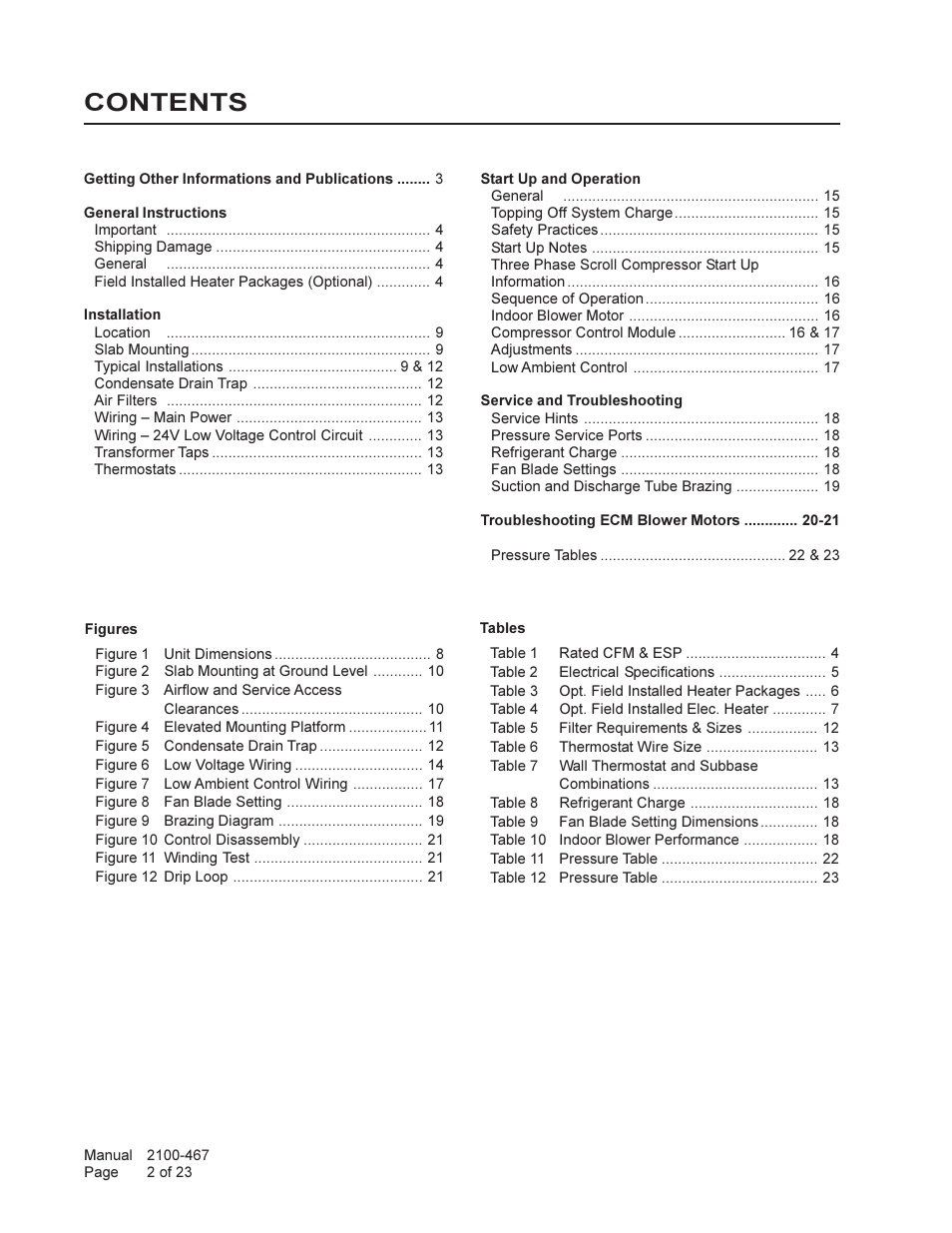 Bard Single Package Air Conditioners PA13421-A User Manual | Page 2 / 23