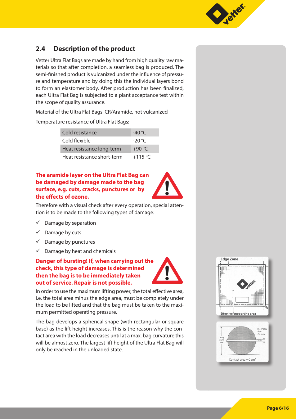 4 description of the product | Vetter Ultra Flat Bags 8 bar (116 psi) User Manual | Page 7 / 17