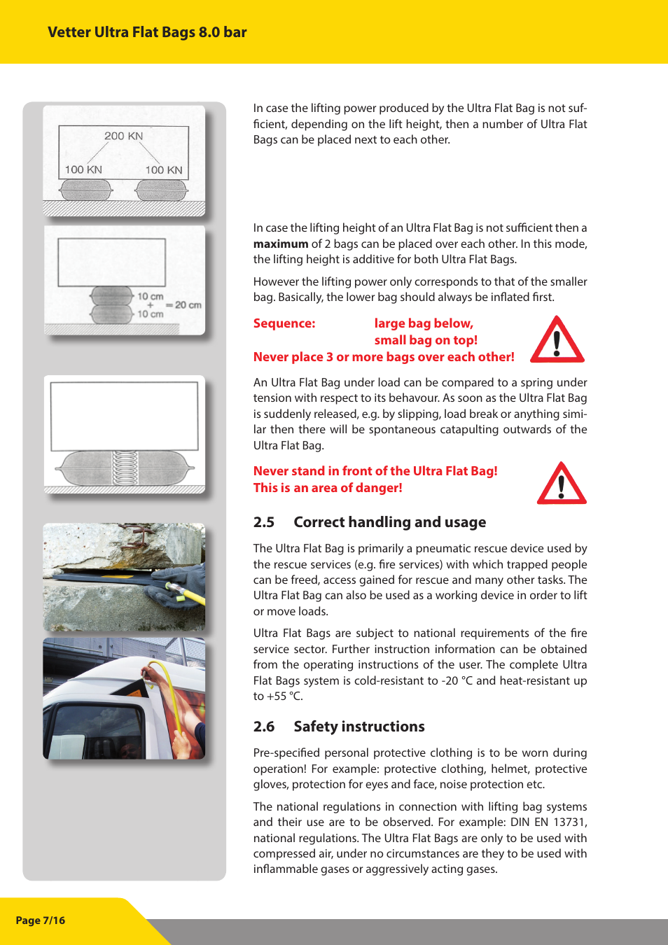 Vetter Ultra Flat Bags 8 bar (116 psi) User Manual | Page 8 / 17