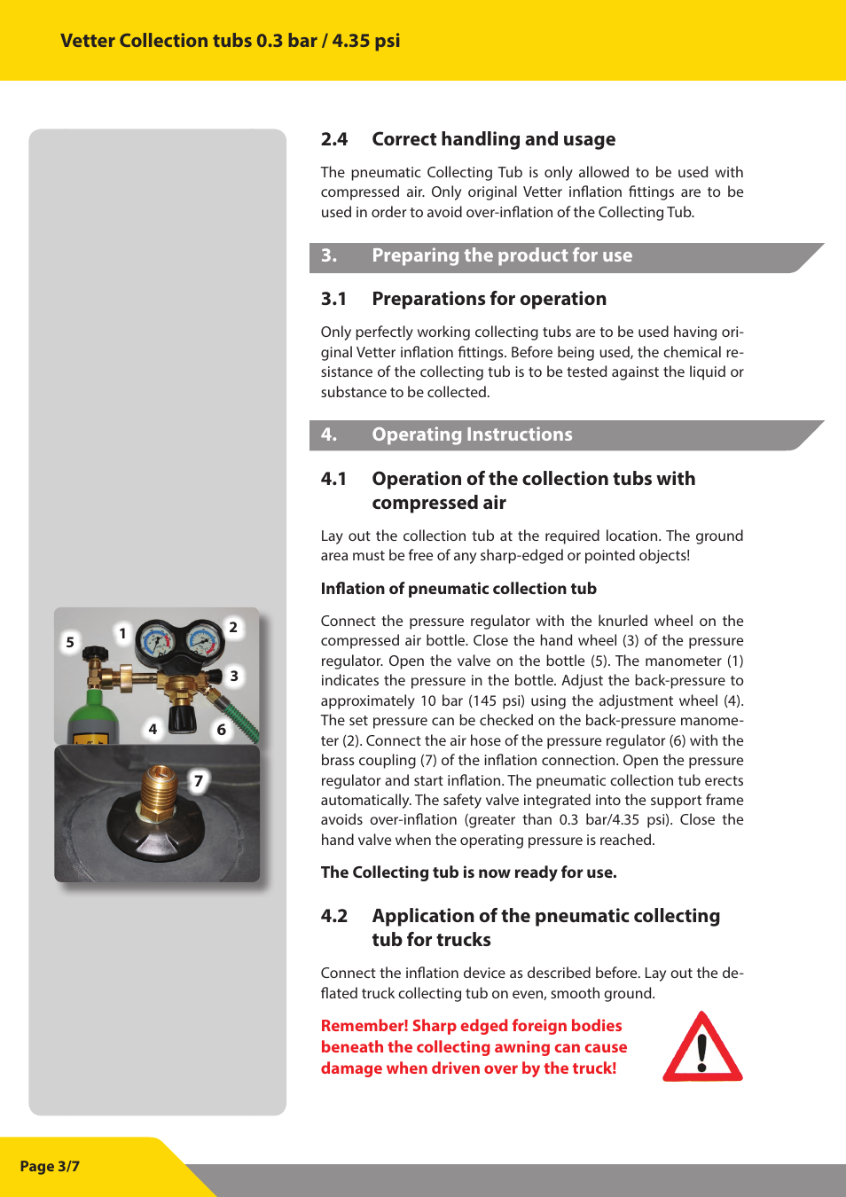 Vetter Pneum. collection tubs 0.3 bar User Manual | Page 4 / 8